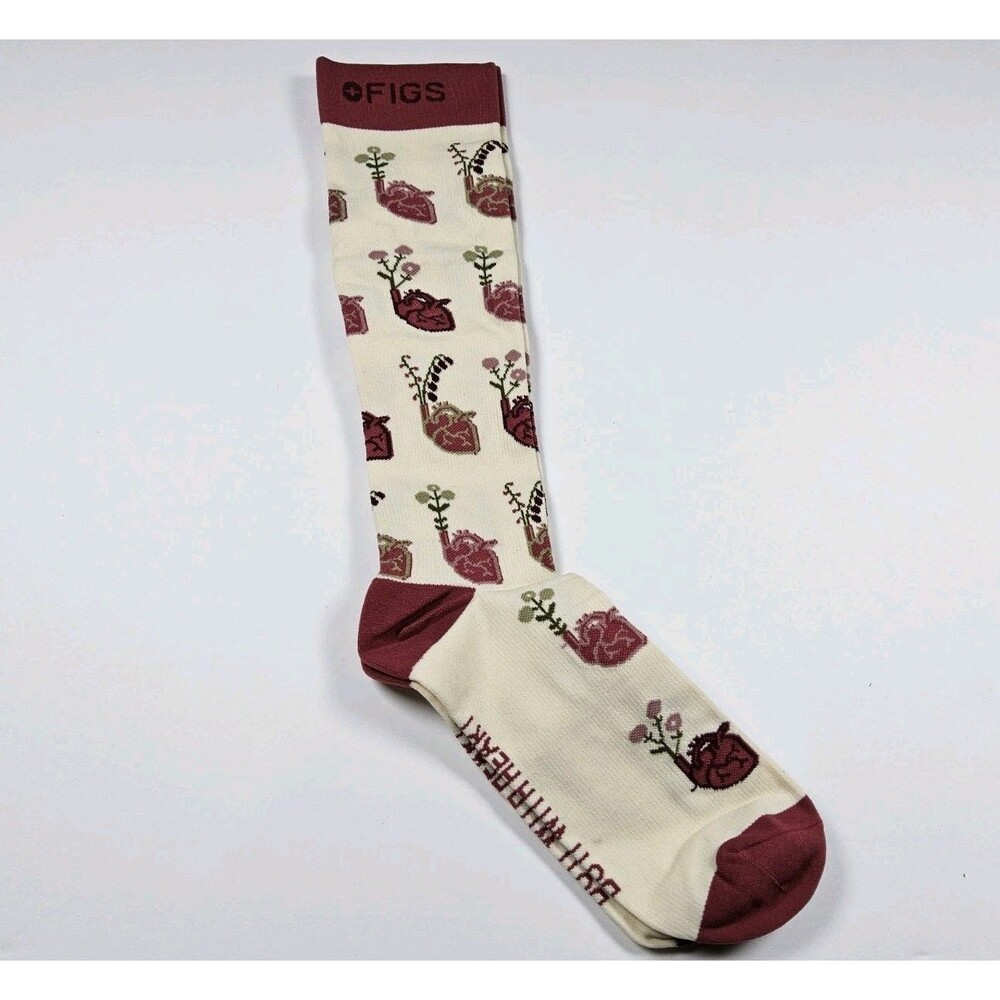FIGS Compression Do It With Heart Nurse Medical Socks Size L